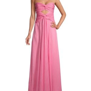 Likely strapless pink gown